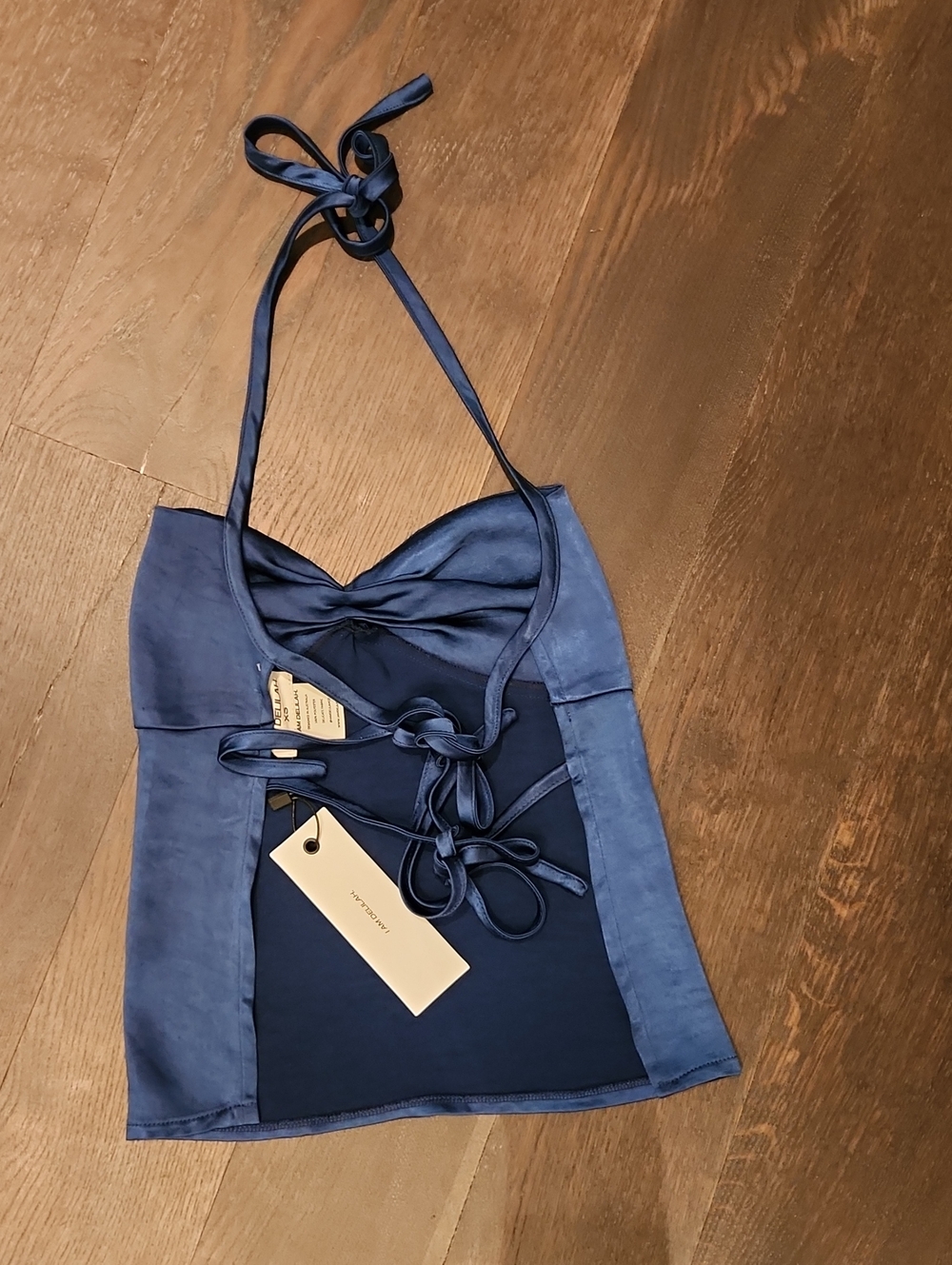 I Am Delilah. XS Satin Halter Open Back Top - Picture 4 of 4